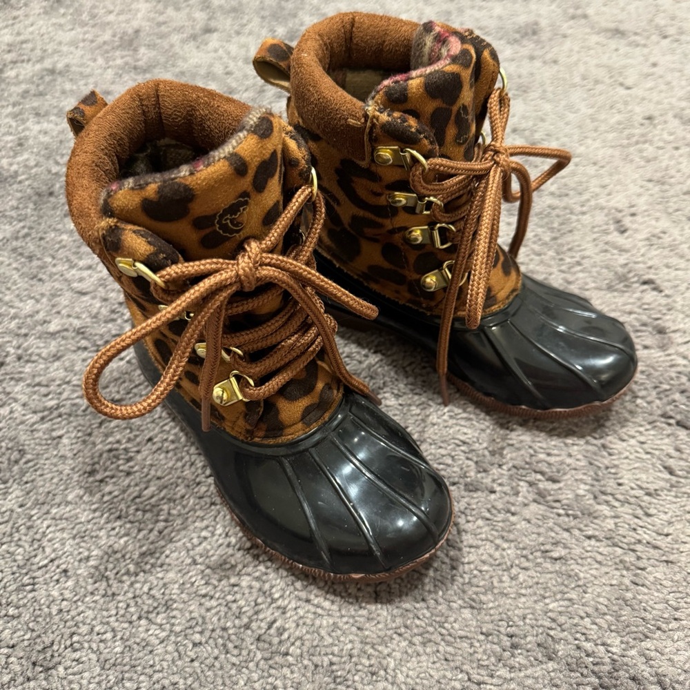Leopard Print Kids Boots